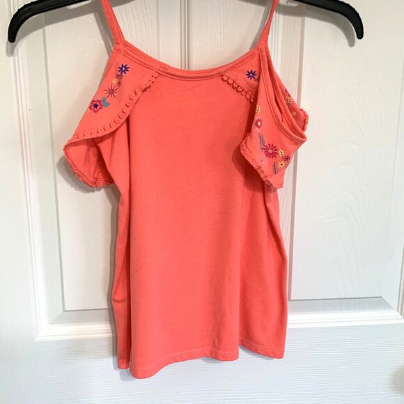 Girls Orange Tank Tops Glitter Sequin Children's Place Size 7/8 Off Shoulder - Picture 8 of 11